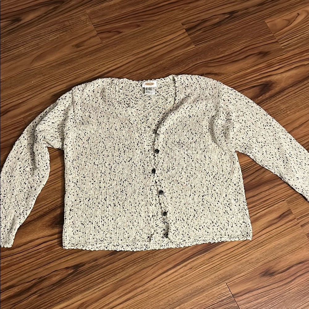 Women's Cream Button-Up Sweater